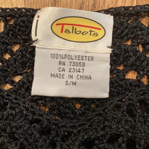 Black Stretch Knit Poncho by Talbots - Picture 3 of 6